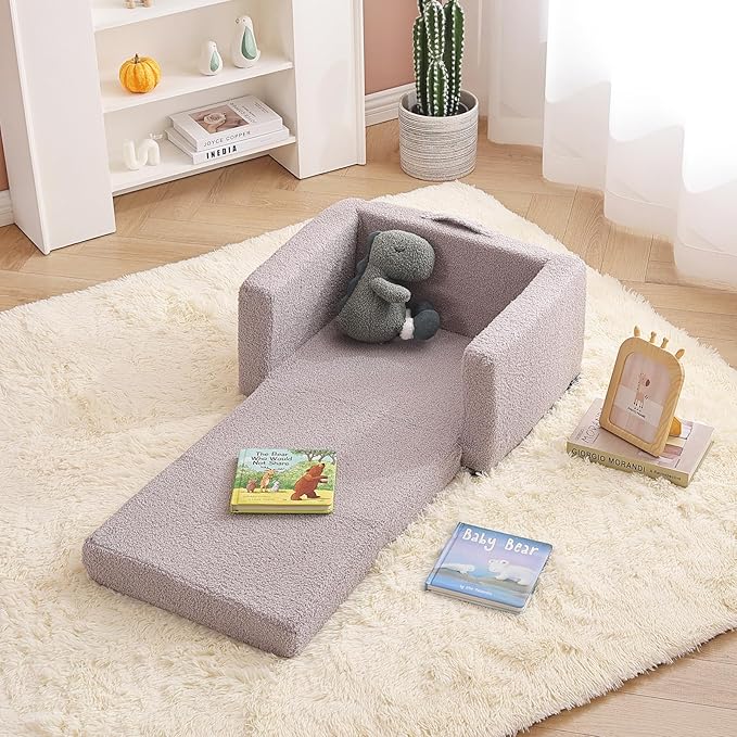 Tiita Kids Sofa, 2-in-1 Todder Couch, Convertible Children Couch to Lounger - Image 2