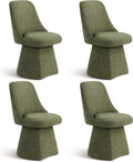 Swivel Dining Chair Mid Century Modern DeskChair High Back Upholstered Linen by Kislot