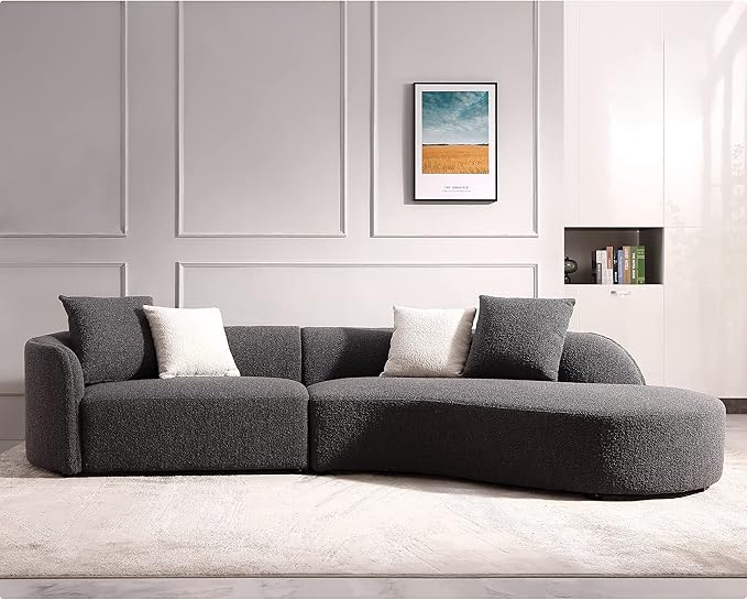 Acanva Luxury Modern Style Living Room Upholstery Curved Sofa - Image 7
