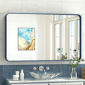 TokeShimi 48 x 24 Inch Wall Mirror Blue Bathroom Vanity Mirror by RefinedBathroomAccessories