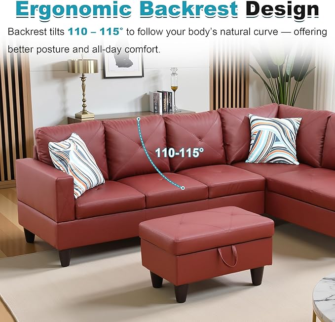 97" Oversized Sectional Couch, L Shaped Couch - Image 6