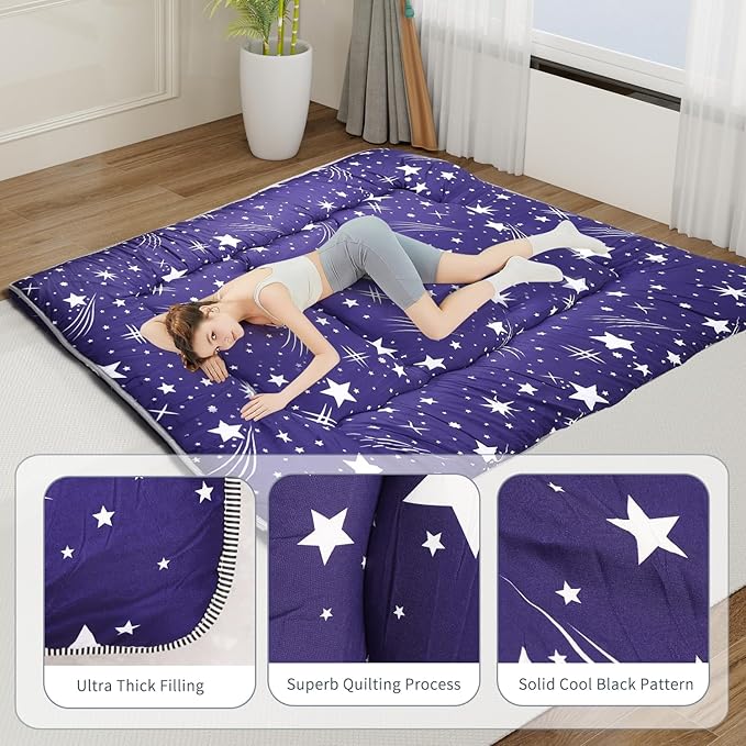 Japanese Floor Mattress, Roll Up Memory Foam Tatami Mat Easy to Store and - Image 3