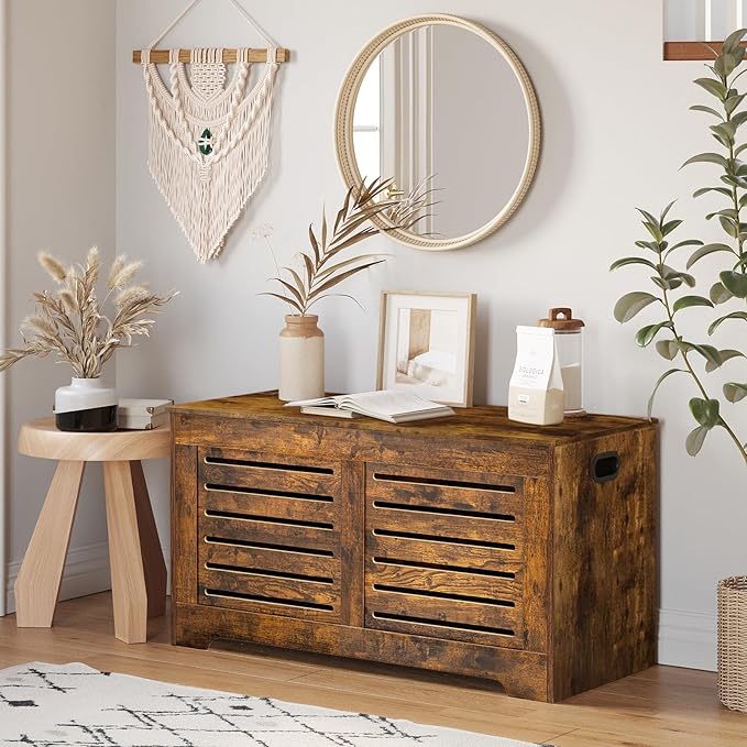DINZI LVJ Storage Chest, Flip-Top Wooden Toy Box - Image 4