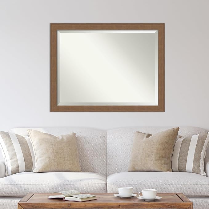 Amanti Art Brown Wall Mirror 35x45 Alta Medium Brown Rectangle Bathroom Mirror - Image 5