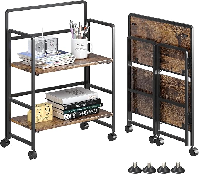 4NM 2 Tiers No-Assembly Folding Bookshelf by 4NM