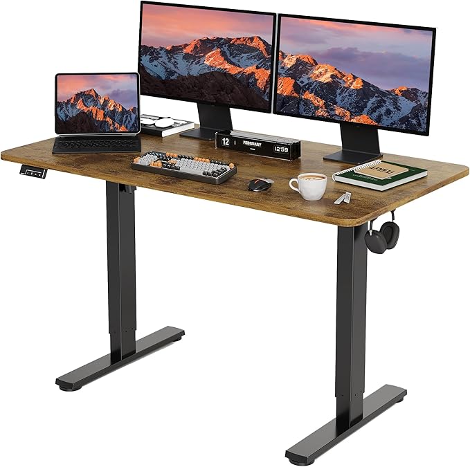 Electric Standing Desk Adjustable Height, 48x24 Inches Sit Stand up Desktop by Unknown