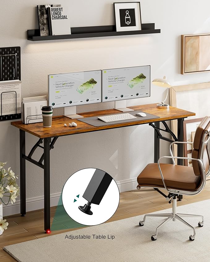 Frylr Small Folding Computer Desk – Portable 55.1 Inch Foldable Laptop Table - Image 7