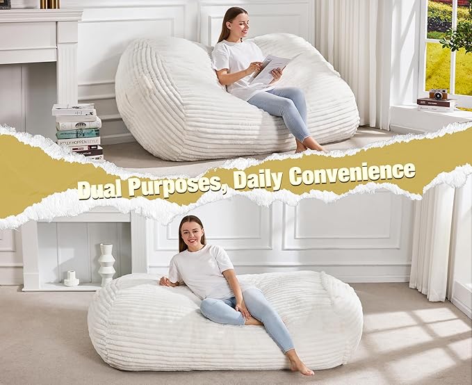 Hobestluk 5FT Bean Bag Chairs Adult Bean Bag - Image 6