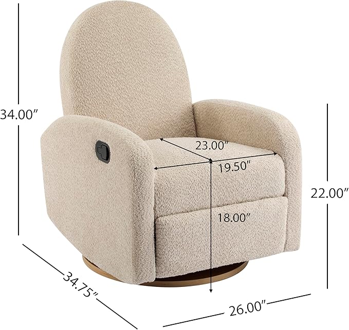 Christopher Knight Home Sidney Fabric Upholstered 360° Swivel Chair, Boucle - Image 2