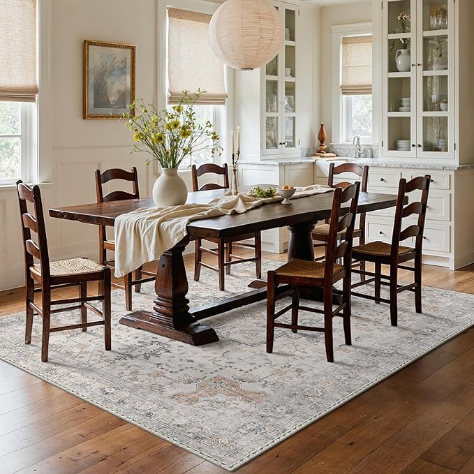 GENIMO 8x10 Area Rugs for Living Room, Machine Washable Non Slip Vintage Rugs - Image 10