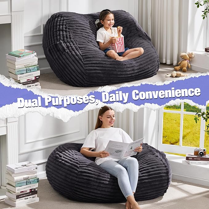 Hobestluk 3FT Bean Bag Chairs Adult Bean Bag - Image 6
