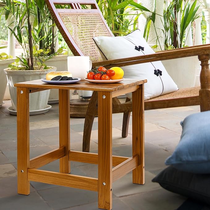 Utoplike Teak Outdoor Side Table - Image 4