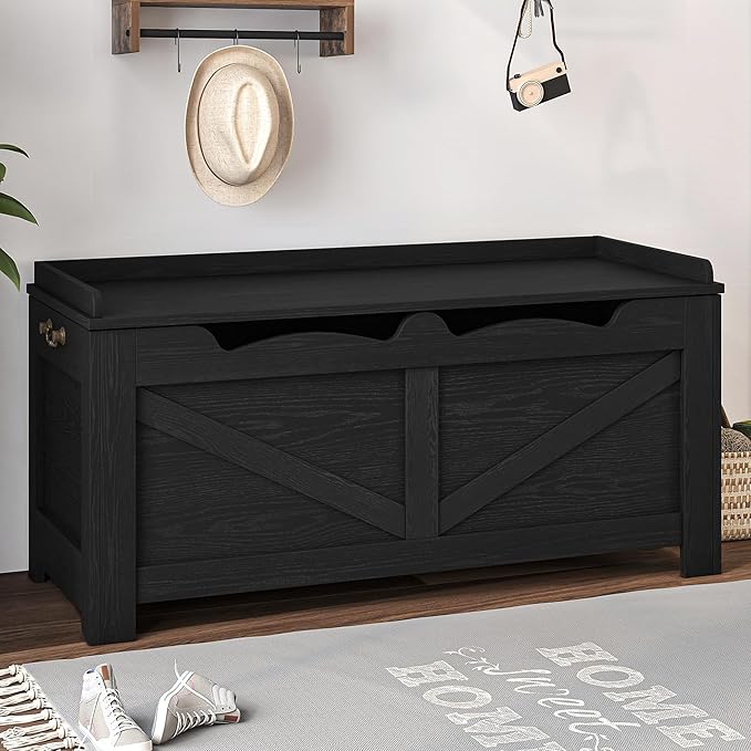 39.4" Storage Bench, Storage Chest, Lift-Top Storage Trunk by Hzuaneri