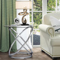 OIOG Glass Round End Table, Modern Contemporary Side Table by OIOG