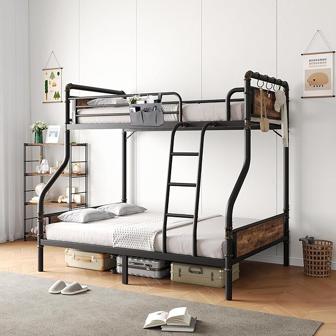 Metal Bunk Bed Twin Over Full, Industrial Bunkbeds Heavy Duty Bed - Image 8