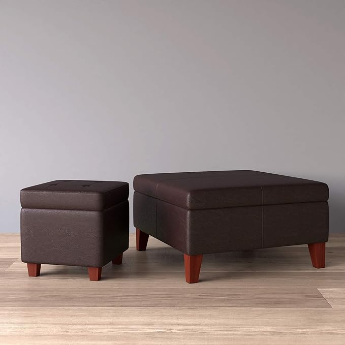 Homepop Home Decor |K2380-E155 | Luxury Large Faux Leather Square Storage - Image 7