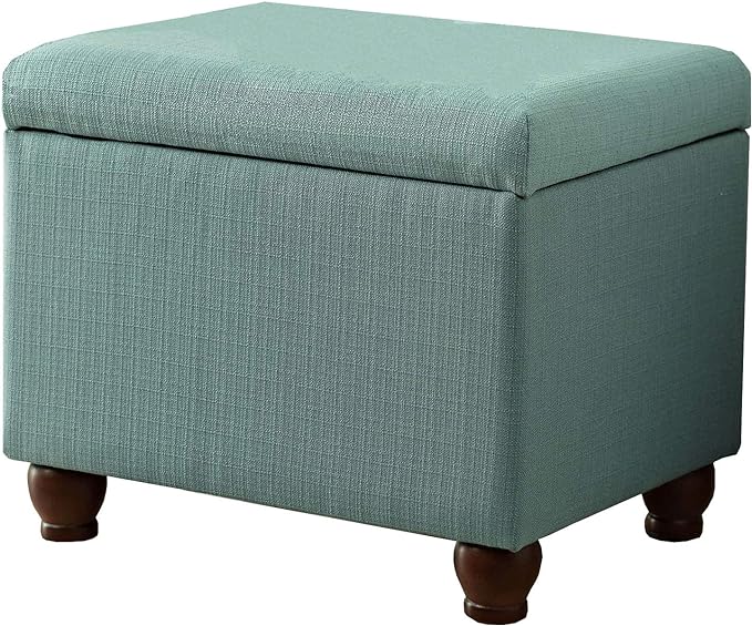 Home Decor | Upholstered MediumRectangular Storage Ottoman | Hinged Lid Ottoman by Spatial+Order