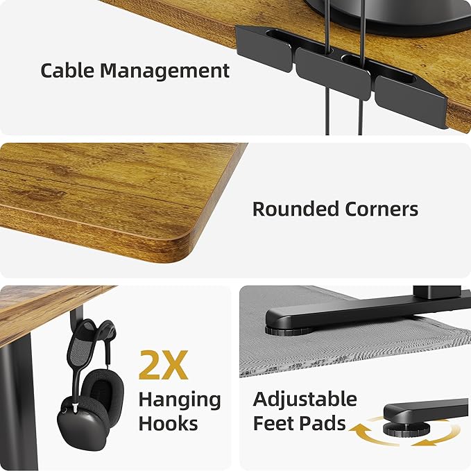 Seang Standing Desk with Adjustable Height, 55x24 Inch Electric Stand Up Desk - Image 8