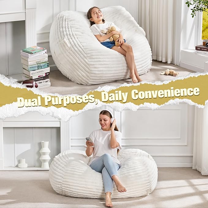 Hobestluk 3FT Bean Bag Chairs Adult Bean Bag - Image 6