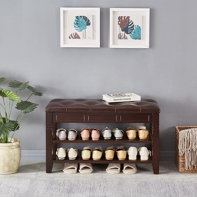 Shoe Storage Bench, Entryway Shoe Rack - Image 5