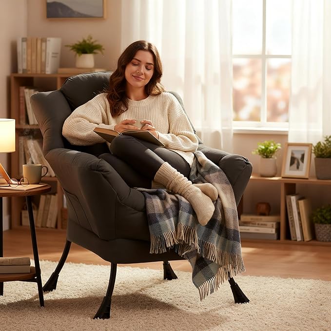 Lazy Chair, Reading Armchair, Large Modern Lounge Accent Chair, Leisure Sofa - Image 3