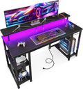 ODK 48 Inches Gaming Desk with LED Lights, Computer Desk with Monitor Stand by ODK