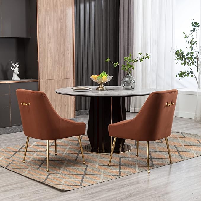 Velvet Dining Chairs Set of 2, Furniture Collection Modern Contemporary - Image 9