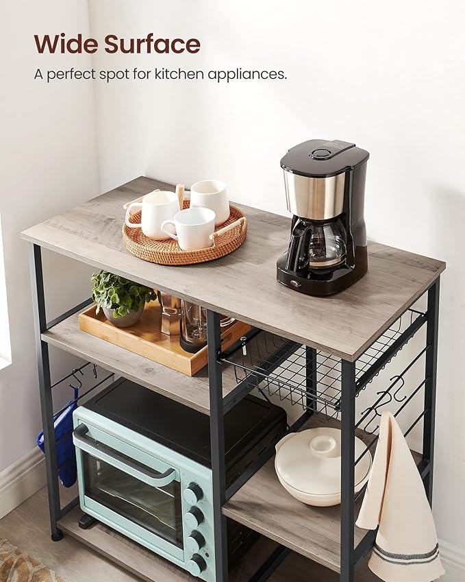 VASAGLE ALINRU Kitchen Baker’s Rack, Coffee Bar, Microwave Oven Stand, - Image 8