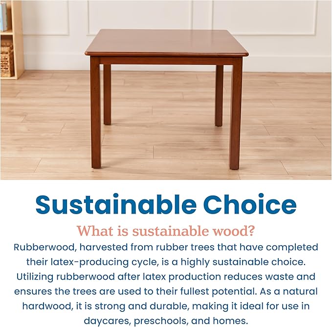 ECR4Kids 30in Square Hardwood Table - Image 5
