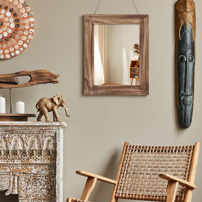 QDSSDECO 16"×20" Wall Mirror Farmhouse Decor Rectangular Mirror Hanging - Image 2