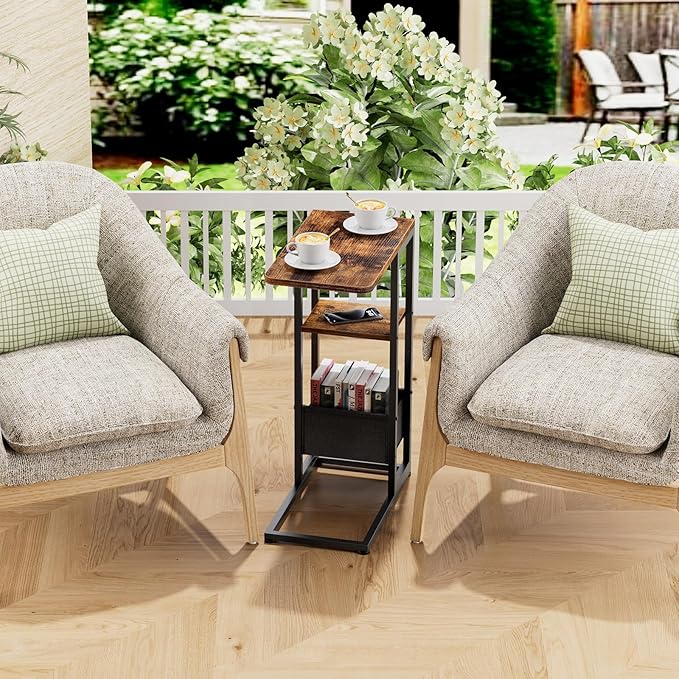 C Shaped End Table, Small Side Table - Image 7