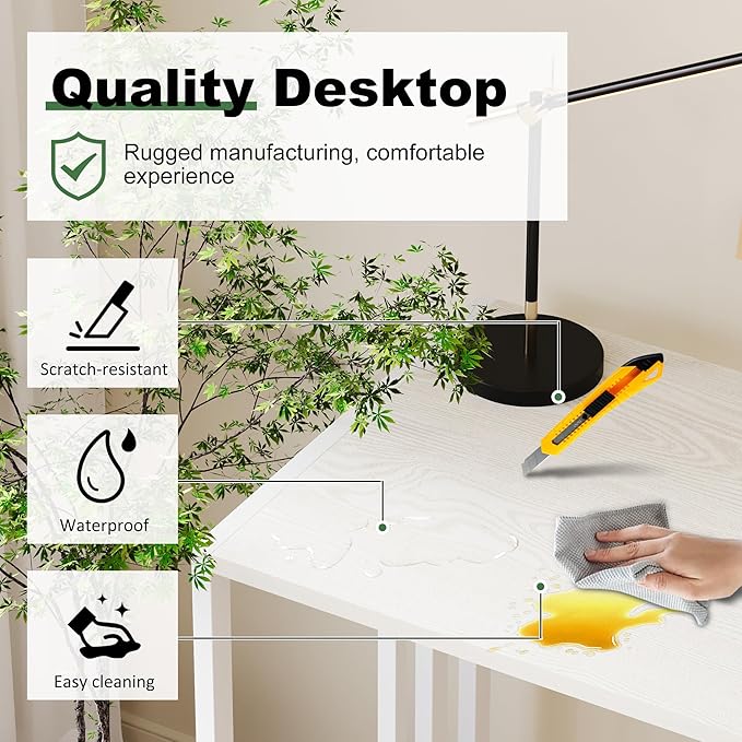 35 inch Small Folding Desk, Writing Gaming Computer Camping Desk - Image 5