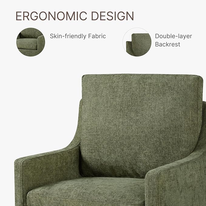 Upholstered Dining Chairs with Casters Easy Assembly Modern Accent Armchair - Image 7