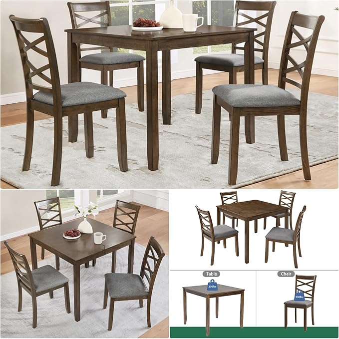 Dining Table Set, Wooden Kitchen Table Set - Image 5