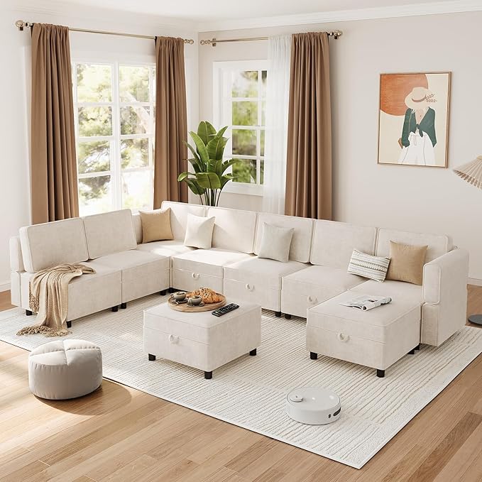 Modular Sectional 9-Seat Sofa, L Shaped Sectional Couch - Image 3