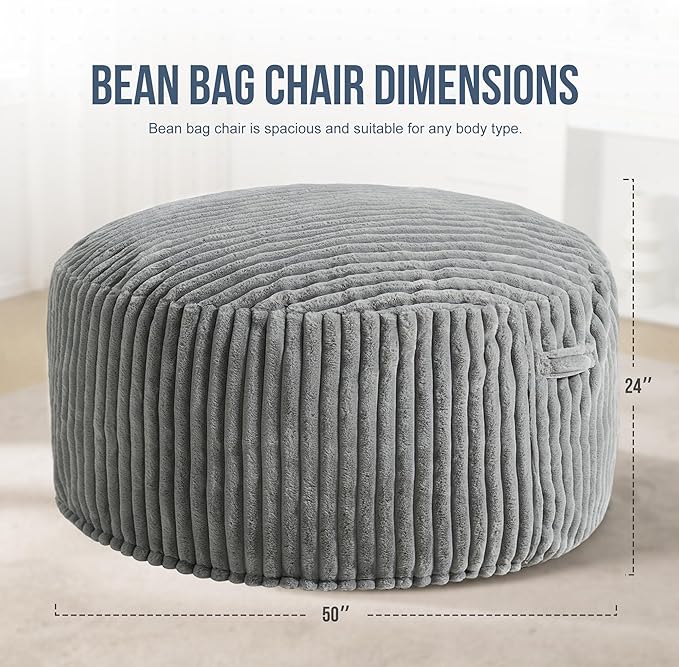 Hobestluk 5ft Bean Bag Chairs for Adults Large Beanbag Chair - Image 2