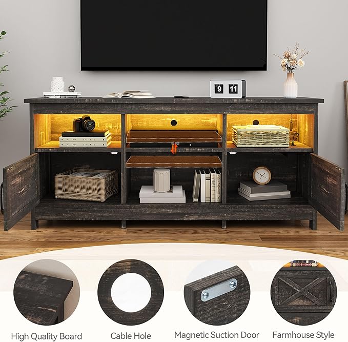 DWVO TV Stand for up to 65 Inch TV, Entertainment Center - Image 6