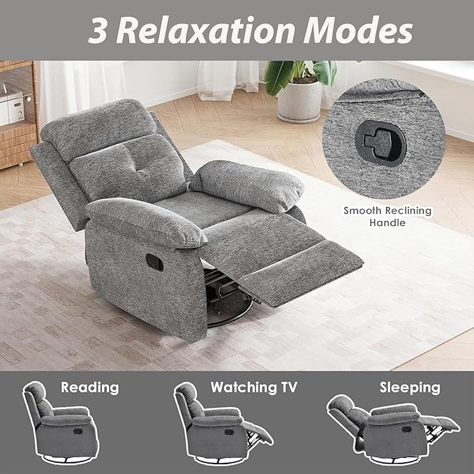 Swivel Rocker Recliner, 360 Swivel Small Recliners - Image 5