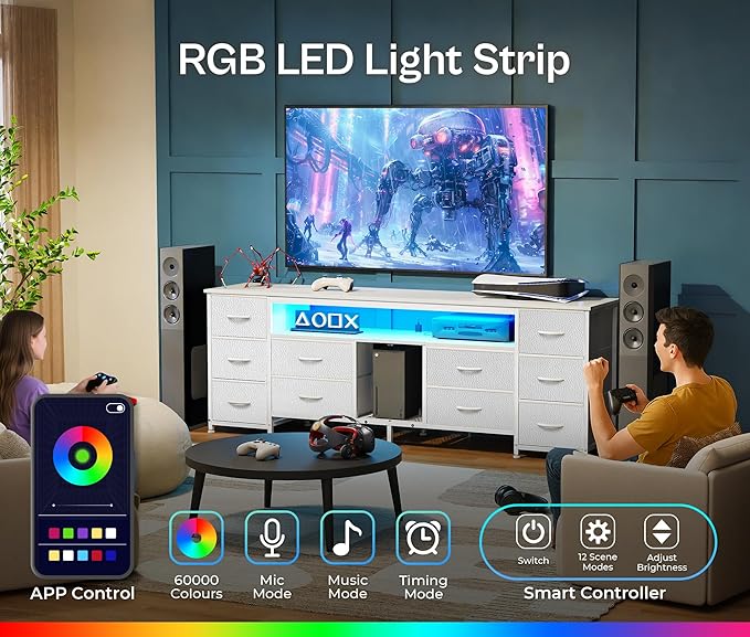 Huuger 63 Inch LED TV Stand Dresser - Image 4
