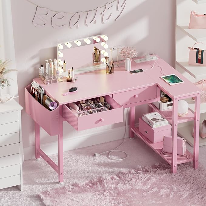 DLisiting Pink Reversible L Shaped Desk - Image 2