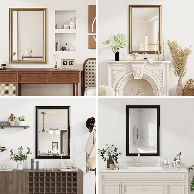 Axeman 28x36 Rectangular Wall Mirror, Decorative Bathroom Mirror, Traditional - Image 7
