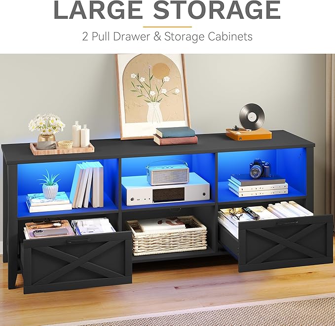 DWVO 70 Inch Farmhouse TV Stand - Image 3