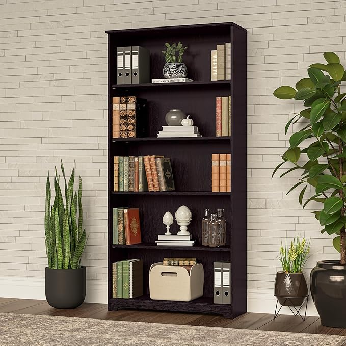 Bush Furniture Tall 5 Shelf Bookcase, Large Open Bookshelf, Sturdy Display - Image 2