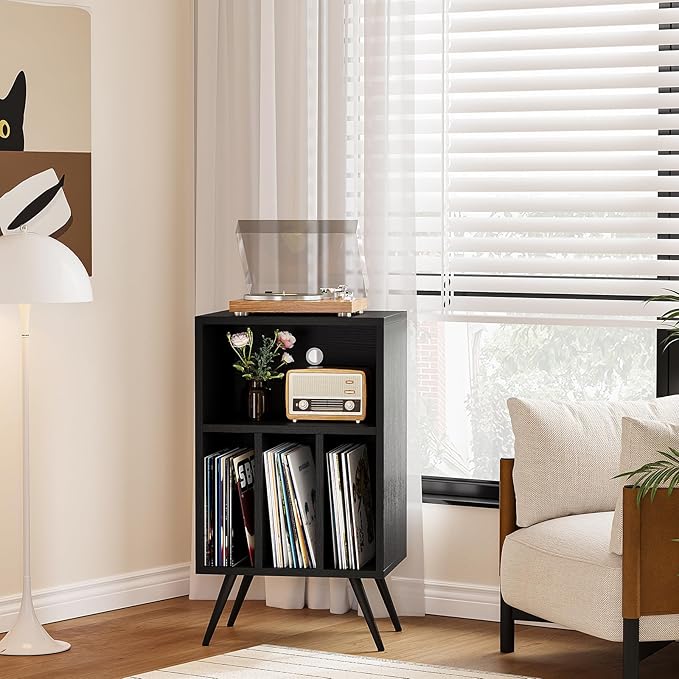 Record Player Stand, Vinyl Record Storage Cabinet - Image 6