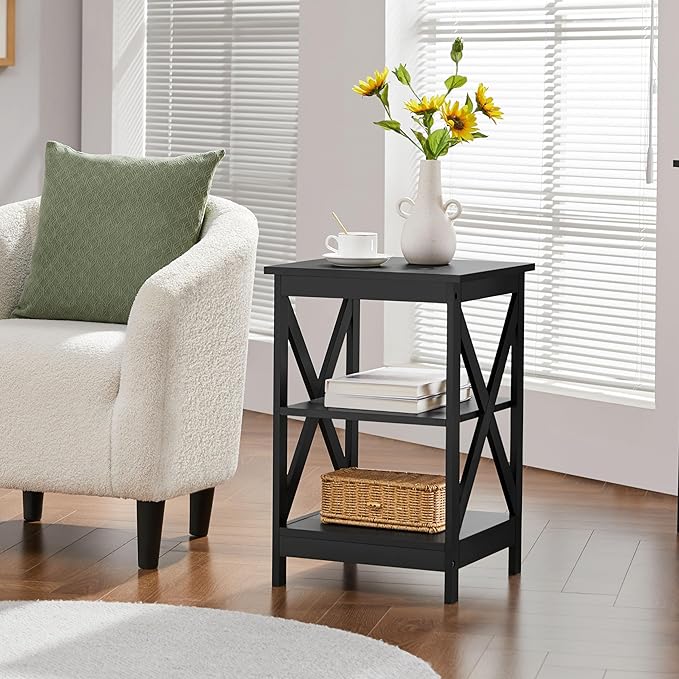 Yaheetech Black End Table Set of 2, Easy Assembly - Image 2