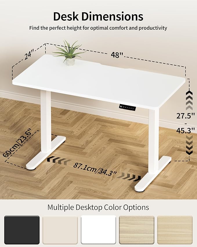 Okin Standing Desk Electric Adjustable Computer Whole Piece Stand up Desk - Image 3