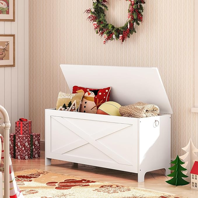 39.4" Toy Chest, Sturdy Entryway Storage Chest - Image 4