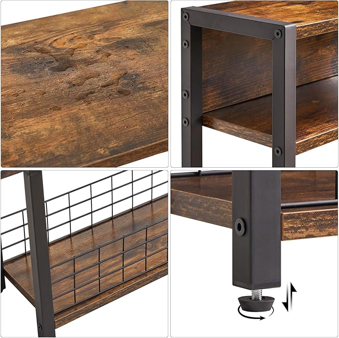 IBUYKE Narrow Side Table with Storage Shelf, 3 Tier End Table, Modern Sofa Table - Image 8