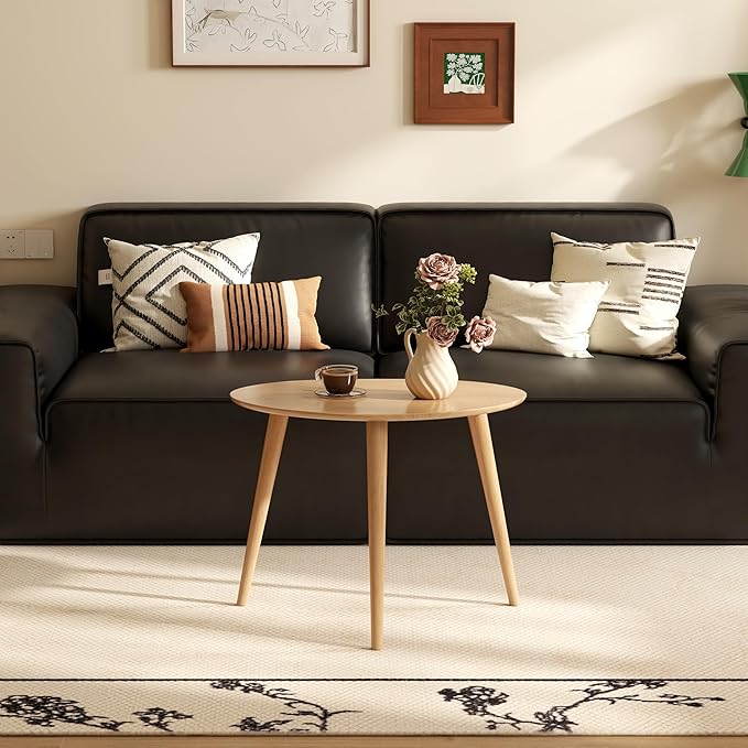Small Oval Coffee Table, 25.6" Mid Century Modern End Table - Image 9