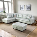 L Shaped Couch PU Leather Sectional Couch Upholstered 3 Pieces Sofas by LynginsCreativeLife